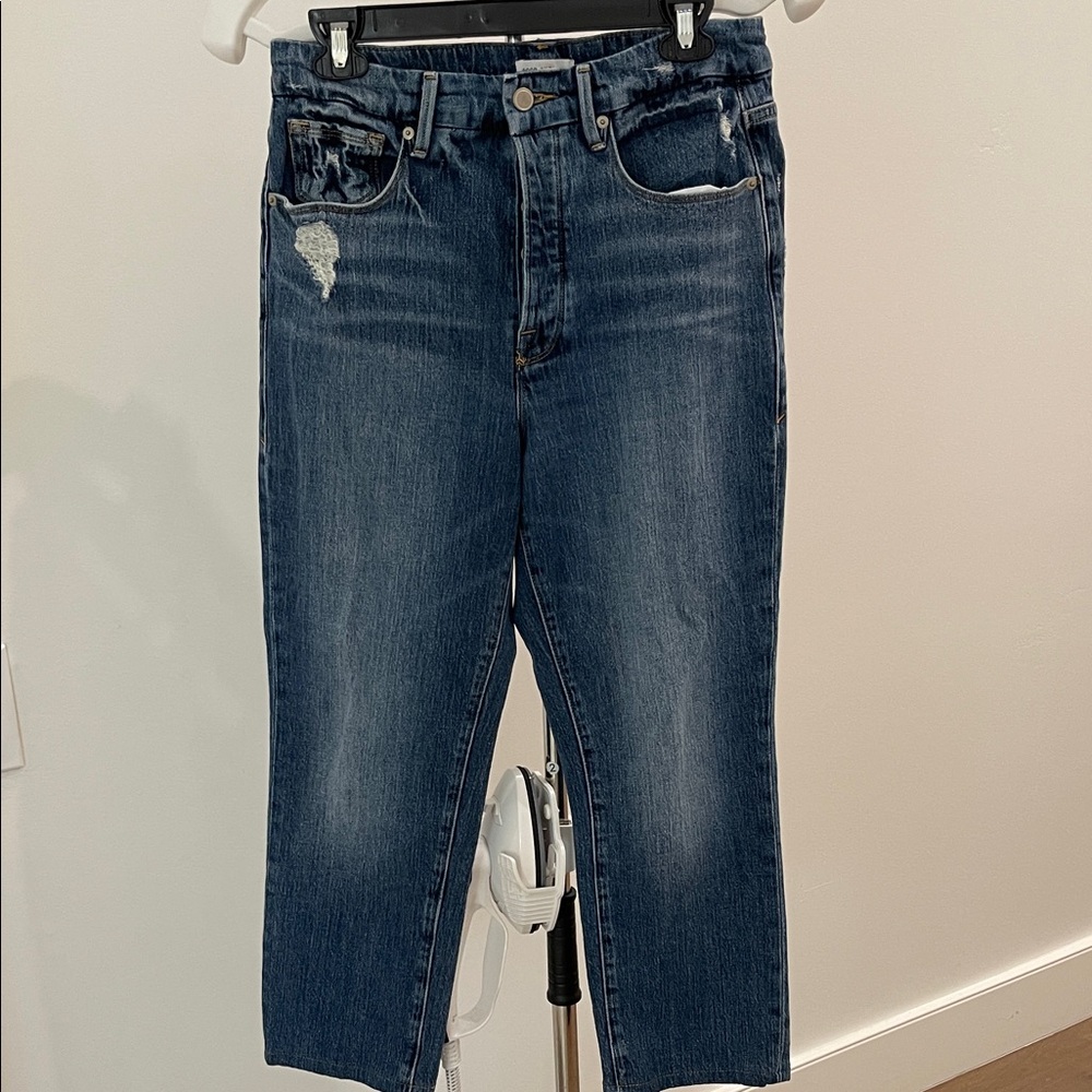 Good American Dark Blue Straight Jeans